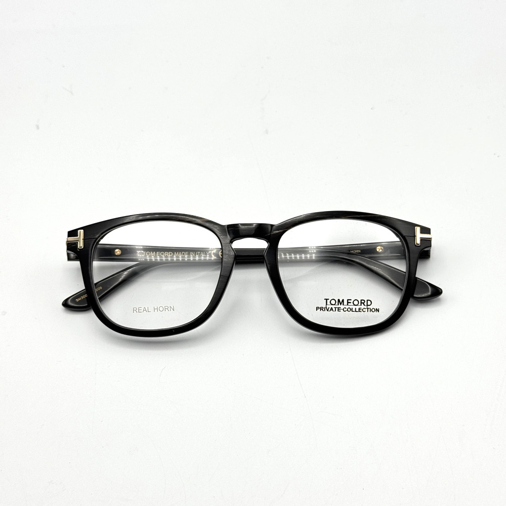 Tom Ford Eyeglasses Frames Private TF5849-P 063 Black Horn Square Frame 50mm New